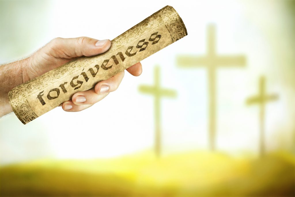 Forgiveness is front of three crosses